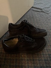 Vans Trainers Mens Size UK 7 Old Skool Triple Black Canvas Skater Low Shoes