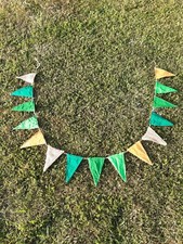 Cotton and Hessian Fabric Bunting - Fete Party Wedding 