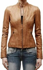 Women real leather jacket - real,