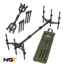 NGT 3 Rod Pod Carp Fishing Fully Adjustable TRI POD With Fishing Carry Case Bag