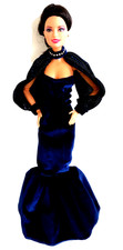 Elegant Barbie blue velvet