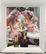 SHERREE VALENTINE-DAINES SIGNED GICLEE CANVAS “AT THE RACES” LIMITED EDITION