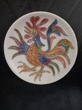 Vintage Portuguese Majolica Rooster Plate