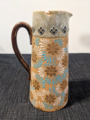 Antique blue gold flower - blue,