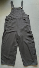Whistles ladies black dungarees UK14 cropped wide leg relaxed jumpsuit pockets