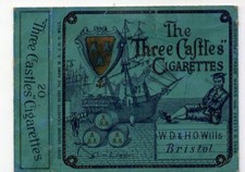 (Gd3510) Vintage Cigarette / Tobacco Packet, Hull Only, Wills Three Castles 20