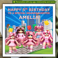 ROBLOX BIRTHDAY CARD personalised AGE RELATIONSHIP NAME