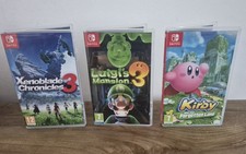 3 x Official Empty Nintendo Switch Cases - NO GAMES - Kirby/ Xenoblade / Luigi