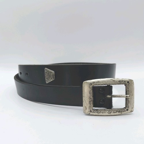 Thick black leather western - leather,