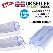 Shower Screen Rubber Seal Bath Door Strip Glass 4 -10mm Gap 7-23mm 900mm Long UK