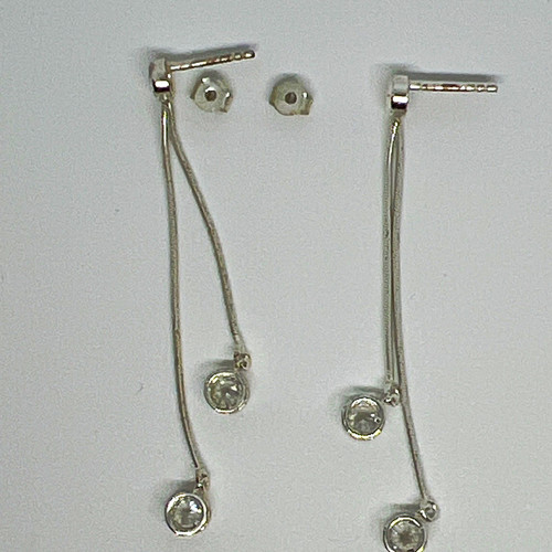 Sterling silver double drop - sterling,