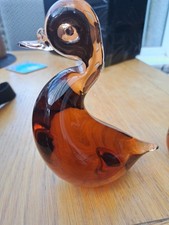 wedgewood Amber Glass Duck