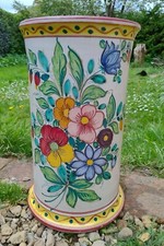 VINTAGE ITALIAN CERAMIC UMBRELLA / STICK STAND - FIRENZE -HAND PAINTED SGRAFFITO