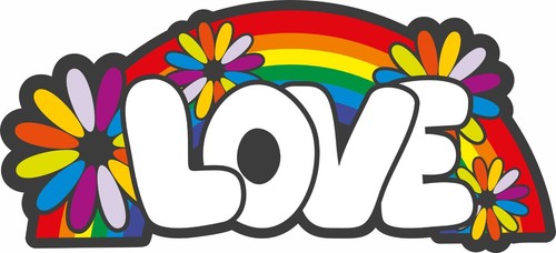 Hippy love vinyl sticker - hippy,,