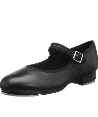 Black leather capezio mary - black,