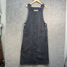 Toast Dress Size UK 12 Navy Blue Cotton Denim Pinafore Apron Dungaree Pockets