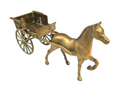Brass Horse and Cart Carriage