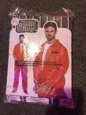 Adults Costume Prisoner Overalls And Handcuffs With Keys.  One Size