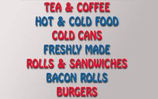 SET OF BURGER VAN CATERING TRAILER STICKERS v002