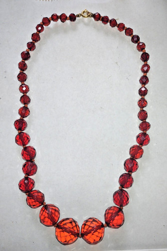 Old cherry amber faceted - old,