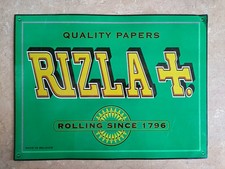 Vintage Green Rizla Tobacco Rolling Metal Sign  Man Cave Garage 