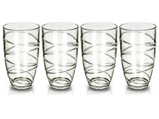 LIVIVO 4/8/12 DELUXE SWIRL PLASTIC ACRYLIC HI BALL TUMBLERS LRG DRINKING GLASSES
