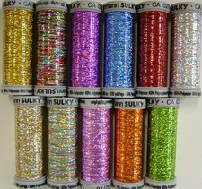 Gutermann Sulky Holoshimmer Thread 200m spool - for embroidery, fly tying 