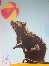 T.Wat, "Beach Rat", Original spray paint stencil on cardboard