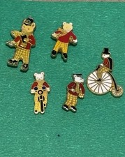 5x collection joblot tiny rupert bear police charity pin badges