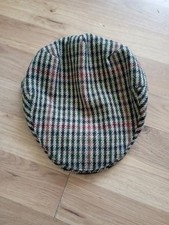 Vintage Wool Blend Checked Flat Cap Size Large