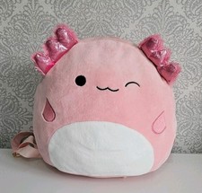 Squishmallows 10.5" Archie the Axolotl Cute Plush Backpack Rucksack Bag Primark 