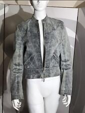 REDUCED Authentic Rare Mulberry Grey Distresses Leather-Suede Jacket Size 12