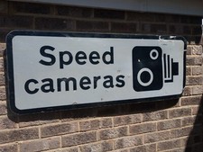 Genuine  Retired Aluminium Road Sign SPEED CAMERAS  industrial Vintage