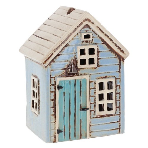 Village pottery blue beach hut - blue,