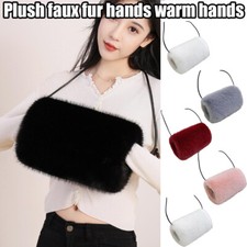 Winter Ladies Hand Muff Fluffy Faux Fur Wedding Bridal Gloves Warmer Accessories