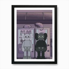 kaws kawaii Art Print Framed
