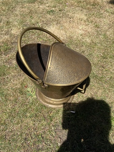 Large antique brass coal - large,