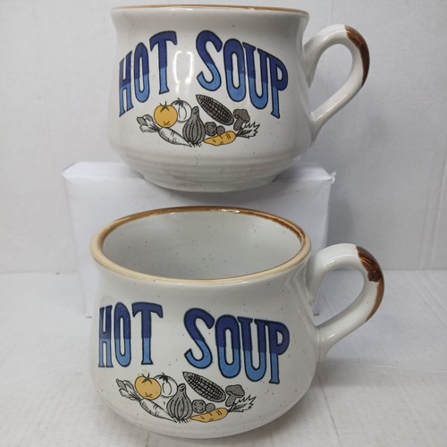 Stoneware hot soup - soup, x2