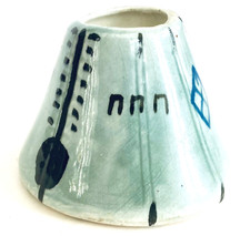Native American Sioux Pottery Tipi Toothpick Holder Teepee Tiki Exotica MCM 70s