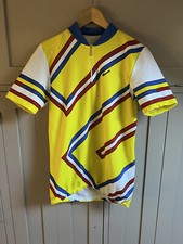Santini Classic men's vintage cycle jersey | Yellow/White/Blue/Red | Medium |