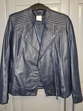 Blue Leather Woman's Biker