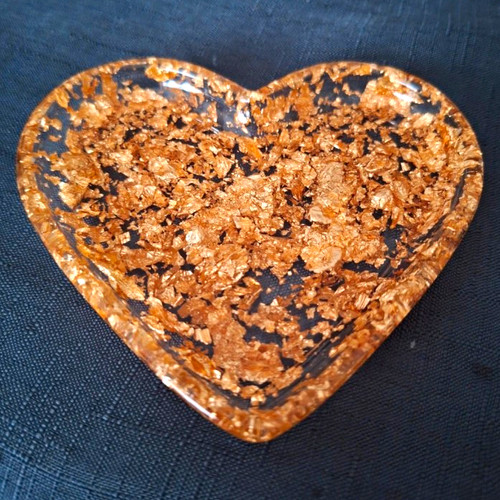 Gold heart shaped resin - heart-shaped,