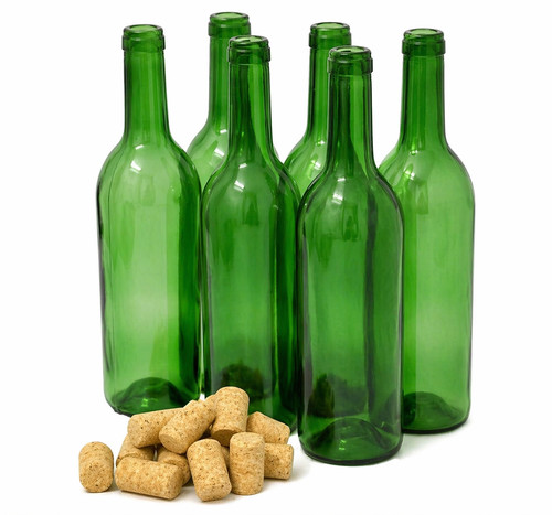 Glass green bottle 750ml - green,