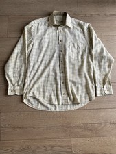 Barbour ' The Tattersall ' Men's Beige Striped Shirt Size Medium Chest 44"