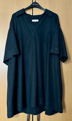 Black linen dress size - black,