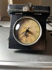 Vintage Quartz Travel Clock ‘L’Amour est iternel’ in Leather Box Vienne France