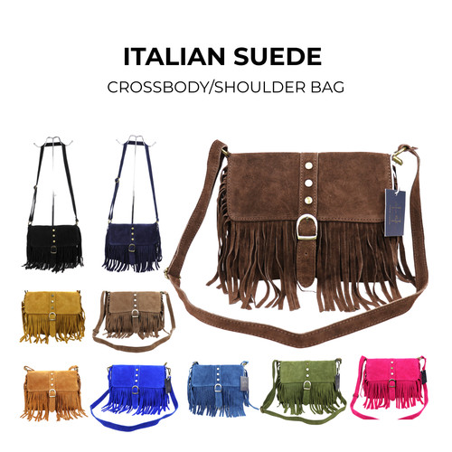 Genuine suede crossbody - genuine,