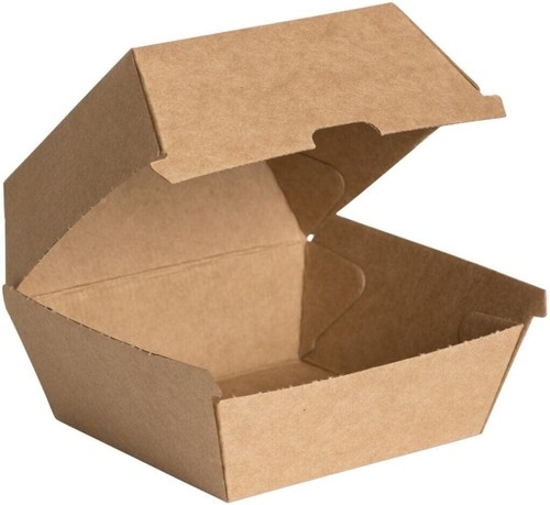 Kraft burger boxes with hinged - with,