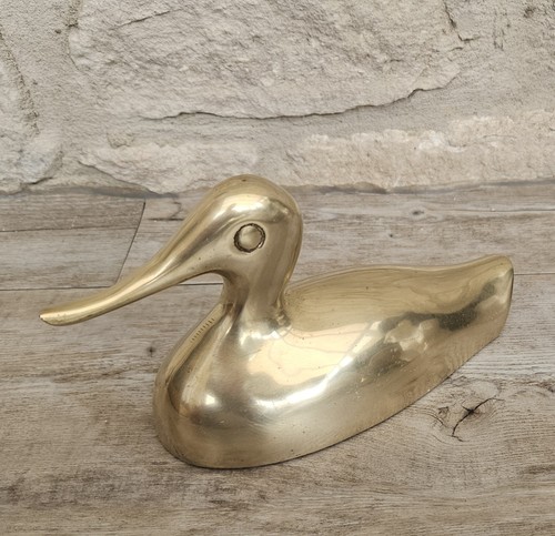Midcentury brass duck - brass,