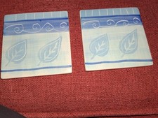 Vintage Whittard of Chelsea Handpainted ceramic coasters x 2